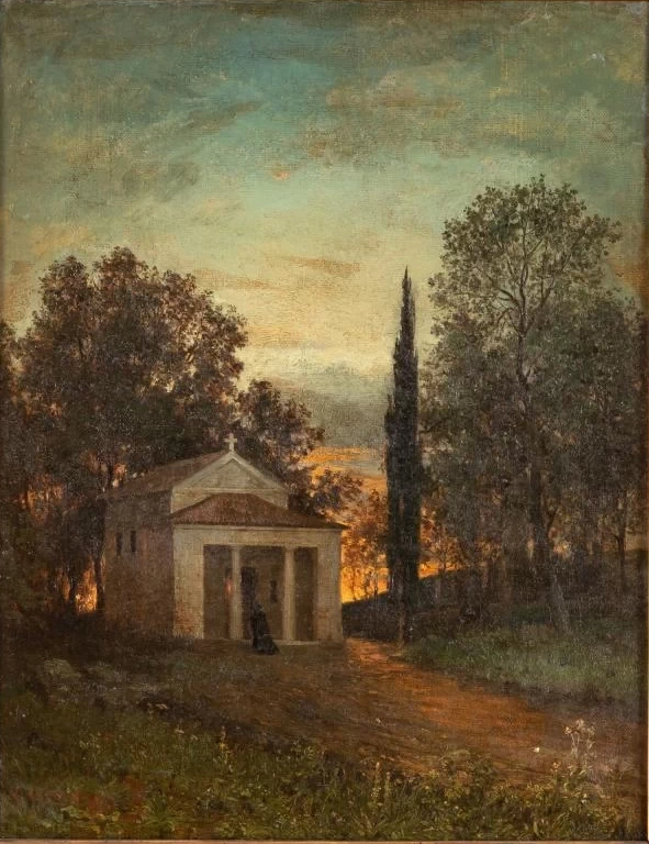 Paesaggio con chiesetta